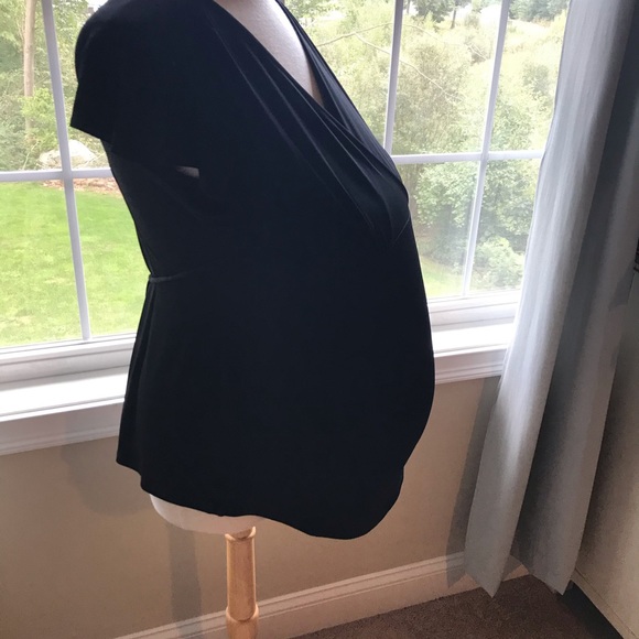 Maternity Short sleeve black blouse - Picture 2 of 8